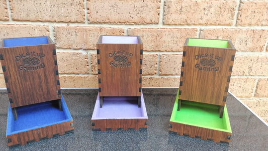 Wooden Dice Towers large 2nds. Three colours to choose from.
