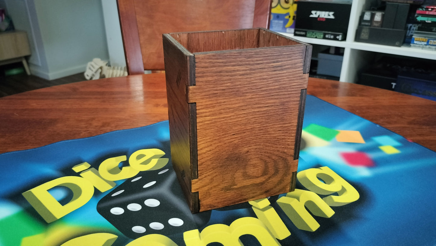 Dice Tower Red Oak ply board: made by Dice It Up Gaming.